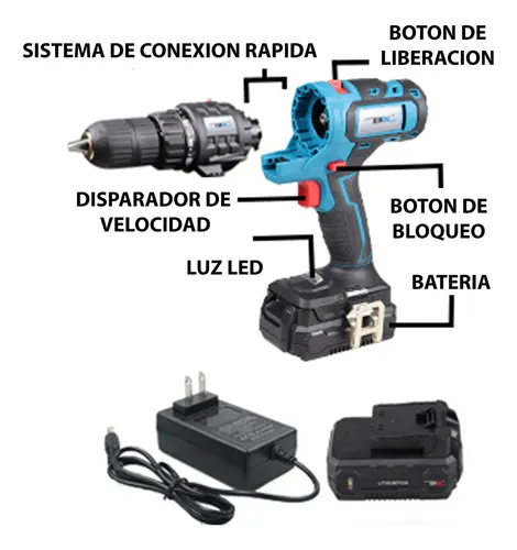 Taladro Inalambrico Multifuncional 5 Cabezas Recargable