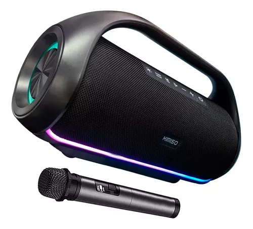 Microfono Inalambrico Karaoke Bocina Bluetooth Fm Radio Led - Disparo