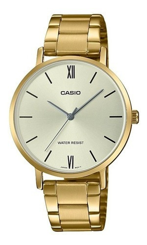 Casio Ltp-vt01g-9b Original Reloj Analógico Para Mujeres Oro