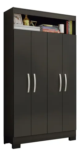Naomi様④ Armário Multiuso 4 Portas E Nicho Nt4040 Notável Móveis Cor Preto