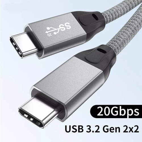 Cable Tipo C 1 Metro 20gbps 100w Usb 3.2 Thunderbolt 3