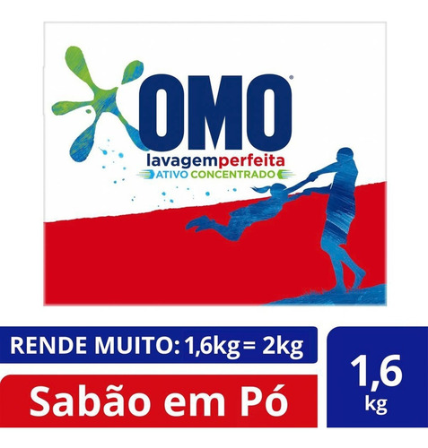 Atacado C/9 Sabão Em Pó Omo Lavagem Perfeita 1,6kg