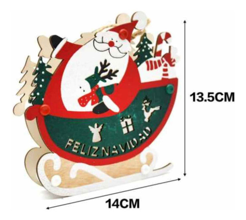 Pack De 03 Accesorios Adornos Madera Navidad Colgantes