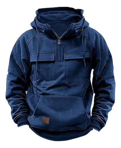 Sudadera Tipo F Para Hombre, Estilo Cargo, Cierre En Cuarto,