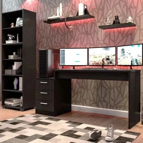 Escrivaninha Gamer Siena Móveis DRX 6000 mdp de 178cm x 75cm x