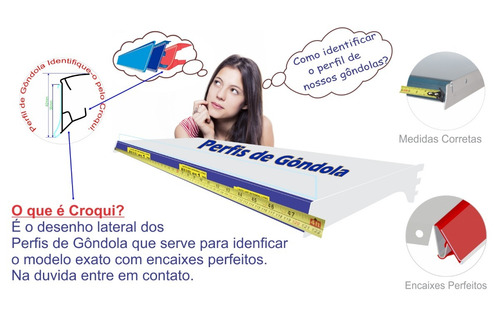 Porta Etiqueta Perfil Gondola Kit C/50 Peças 128cm Cod. 2035