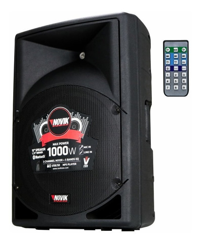 Caixa Acústica Amplificada Evo 300a 300w Usb Novik Prof Nfe