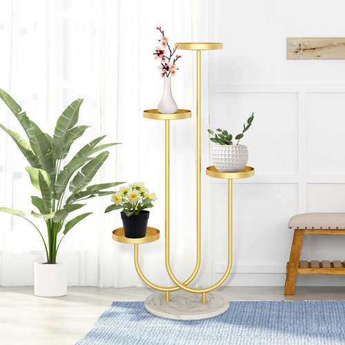Estante De Del Soporte De La Planta Del Metal De 4 Estilo C