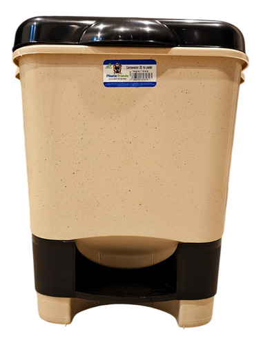 Cesto Para Basura Con Pedal 20 Litros Plastic Trends Color NEGRO/IVORY