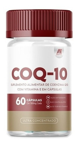 Coenzima Q-10 Coq-10 200mg 60caps Ubiquinol com Vitamina E  , Ação Antioxidante