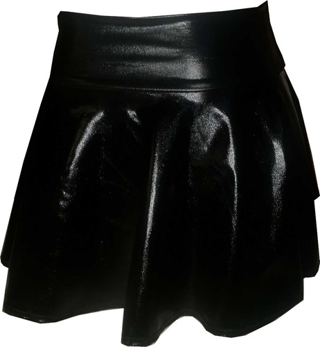 Falda Corte Plato Tipo Latex Pretina Ancha Largo 30cm