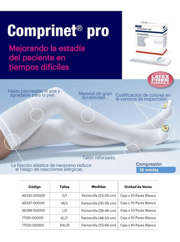 Media Antiembólica Comprinet Pro Compresión Talla Xl