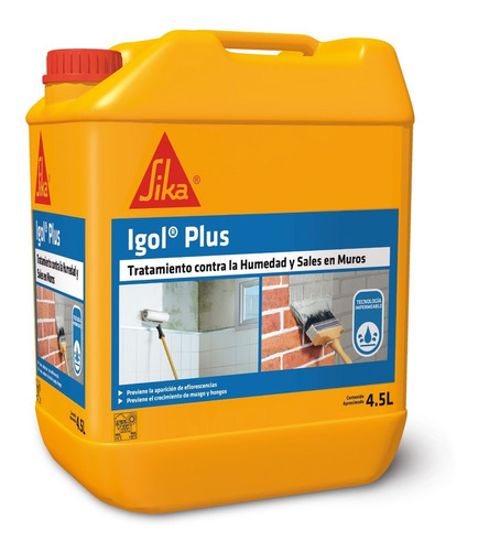 Imagen 1 de 7 de Igol Plus Impermeabilizante Y Antisales En Muros 4,5 Lts