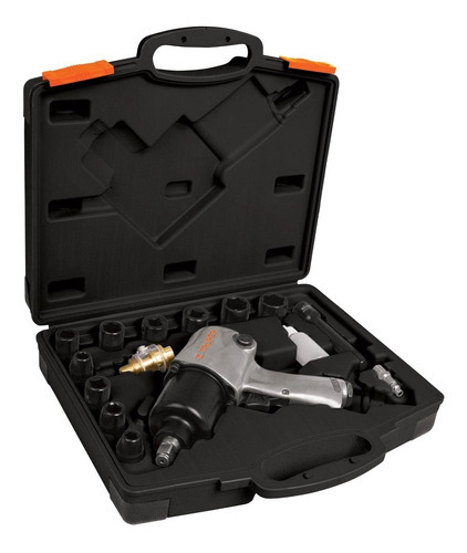 Llave Neumática Impacto, Industrial, 1/2'', Kit Truper 18281 Color Gris