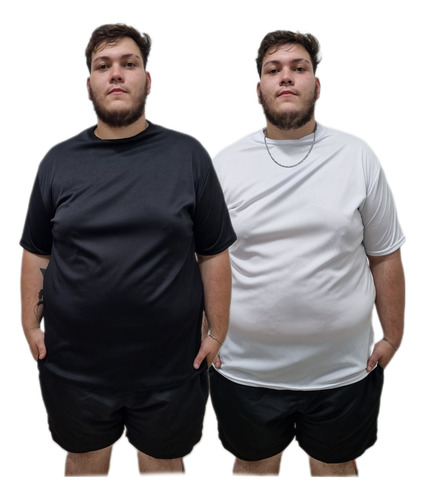 Kit 2 Camisetas Plus Size Dry Fit Do G1 Ao G9
