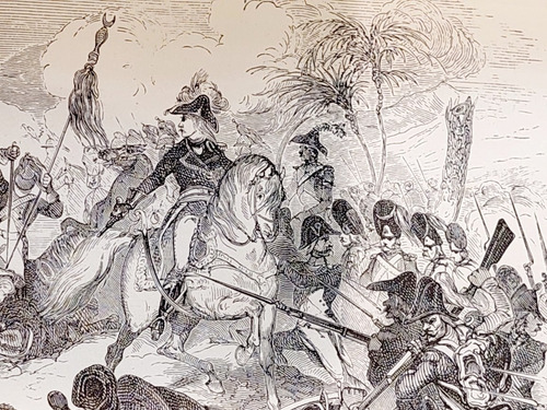 Grabado Batalla Los Franceses En Egipto Napoleon 1875