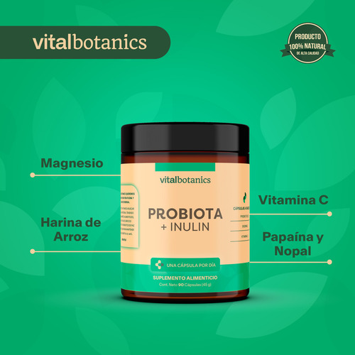 Probioticos Y Prebioticos Con 90 Capsulas | Vitalbotanics