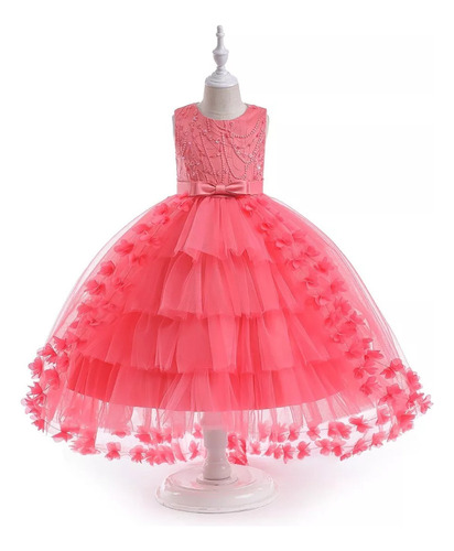 Para Vestido Infantil Bordado Con Pedrería