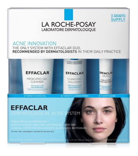 Set De 3 La Roche-posay Effaclar Tratamiento Acné 3 Pasos
