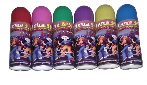 Pack 12 Serpentina Spray Colores Surtidos