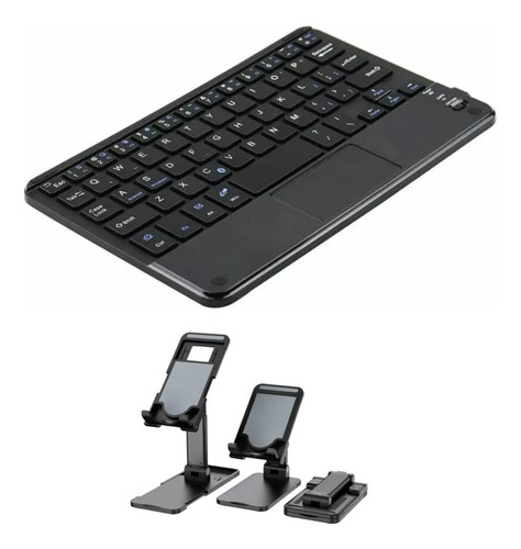 Teclado Recarregável + Suporte P/ Tablet Galaxy S9 Fe 10.9 Cor Preto