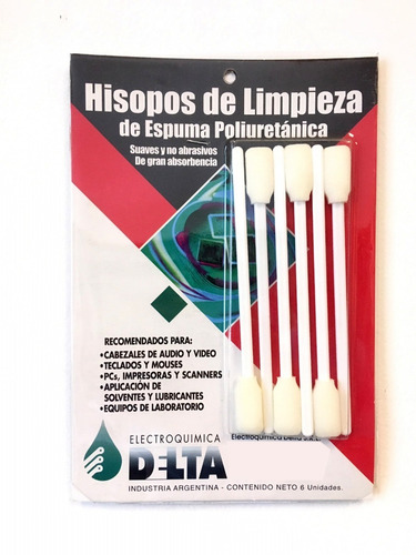 Imagen 1 de 8 de Hisopos De Poliuretano Delta X 6 Unidad