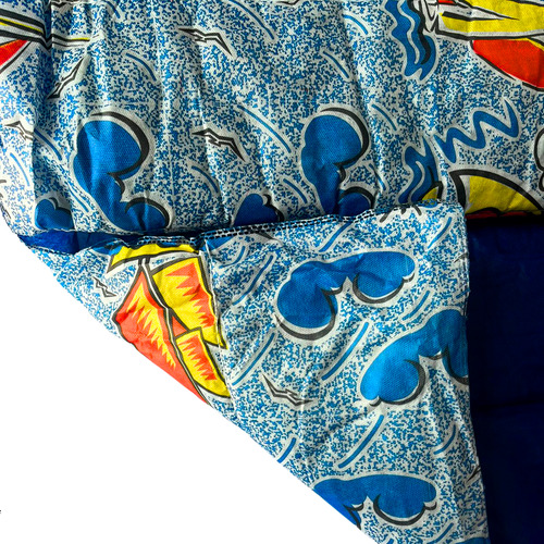 Kit 2 Colchonetes Camping Solteiro Pesca Retiro Acampamento Cor Azul Localização Do Zíper Não