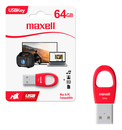 Pendrive Usb 64gb Maxell Usbk-64 Compatible Windows Y Mac