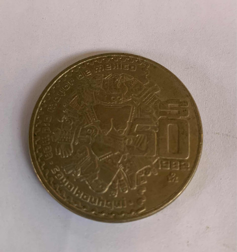 Moneda Antigua Mexicana De 50 Pesos 1982 Coyolxauhqui