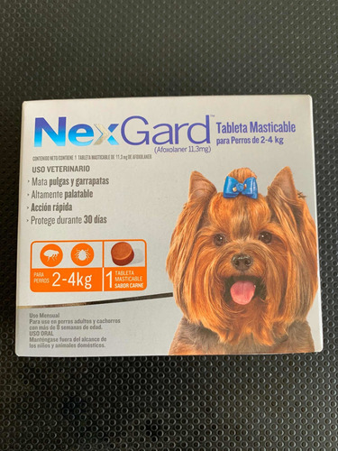 Nexgard Para El Control De Pulgas Y Garrapatas De 2-4 Kg