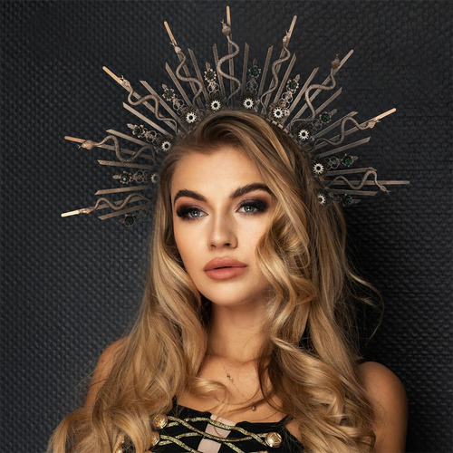 Diadema De Serpiente Hecha Mano Corona De Medusa De Dio...