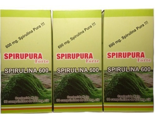 Imagen 1 de 3 de Spirulina Pura Pack 3 X 90 Comp. Suplemento Dietario Envió!