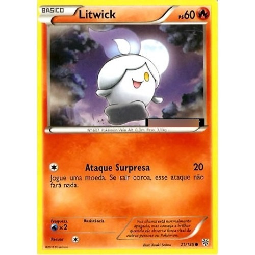 Litwick - Pokémon Fogo Comum - 21/135 - Pokemon Card Game