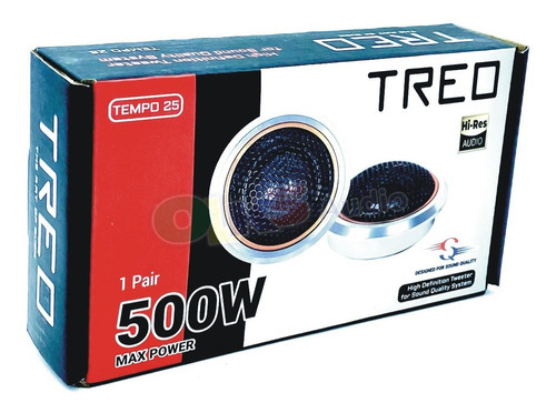 Par De Tweeter High-res Seda Neodimio 250w Rms Treo Tempo 25 Color Negro