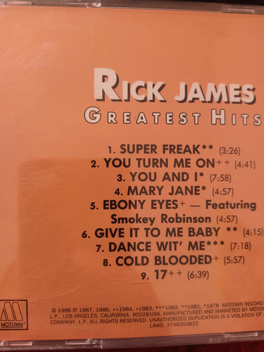 Rick James Wonderful / Rick James Greatest Hits ( Cds ) (Usado)