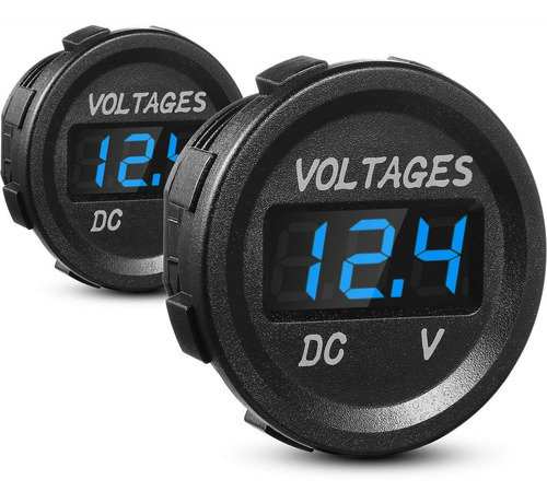 2 Unidades De Medidor De Voltaje De Coche Cc 12 V, Pantalla.