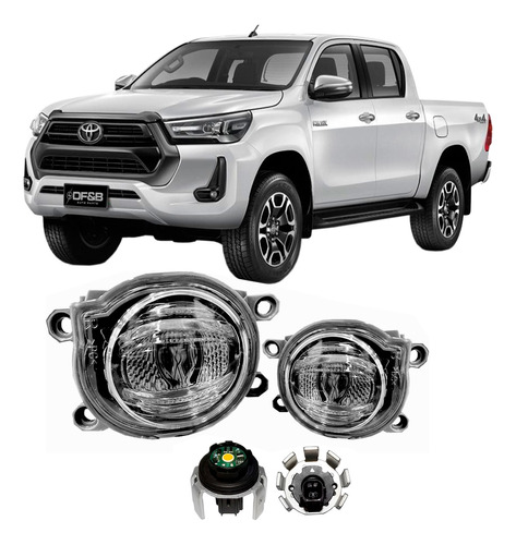 Kit Farol Auxiliar Toyota Hilux 2021 A 2024 + Led Auxiliar