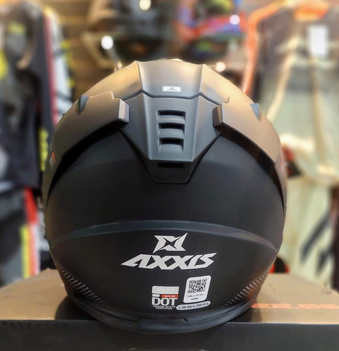 Imagen 7 de 8 de Casco Moto Axxis Evo Hawk Solid A1 Negro Mate Doble Visor-