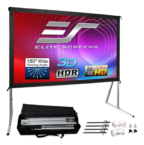 Imagen 1 de 7 de Pantalla Para Proyector Al Aire Libre Con Soporte 16:9 8k...
