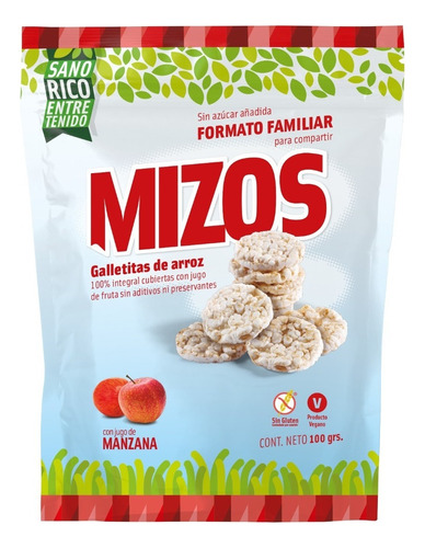 Galleta Arroz Integral Manzana 100 Grs.