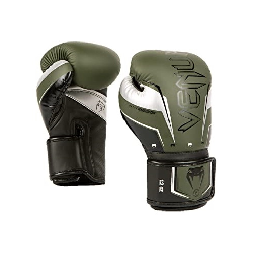 Guantes Para Boxeo Caqui/plata En Poliuretano 10 Oz