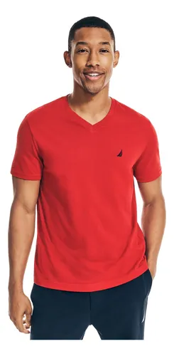  Camisetas de algodón para hombre, color sólido, cuello en V,  camiseta de manga corta de verano, Caoba : Ropa, Zapatos y Joyería