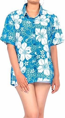 La Leela Mujer Tallas Grandes Outwear Camisas Hawaianas De C