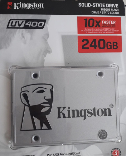 Unidade sólida cinza Kingston Uv400 de 240 GB