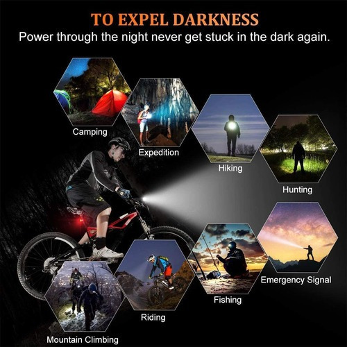 Imagen 7 de 7 de Lámpara Led T6 Recargable 1000 Lm Impermeable Para Bicicleta