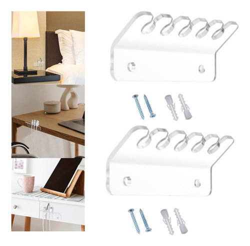 2x Clips Para Cables Organizador De Cables Práctico Claro