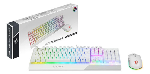 Msi Vigor Gk30 Combo Blanco, 6-zone Rgb Gk30 Gaming Keyboard