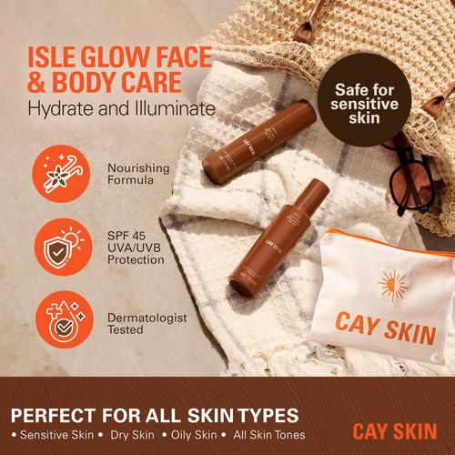 Crema Hidratante Cay Skin Isle Glow Spf 45, 45 Ml, Con Musgo