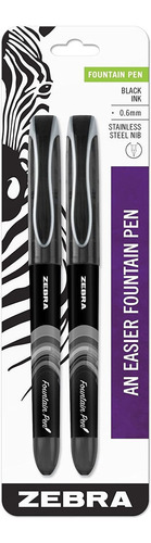 Pluma Estilografica Zebra Punta Fina 0.024 In Negro Ti