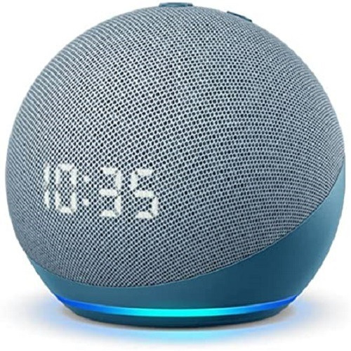 Alexa Echo Dot 4 Con Reloj Azul Parlante Inteligente